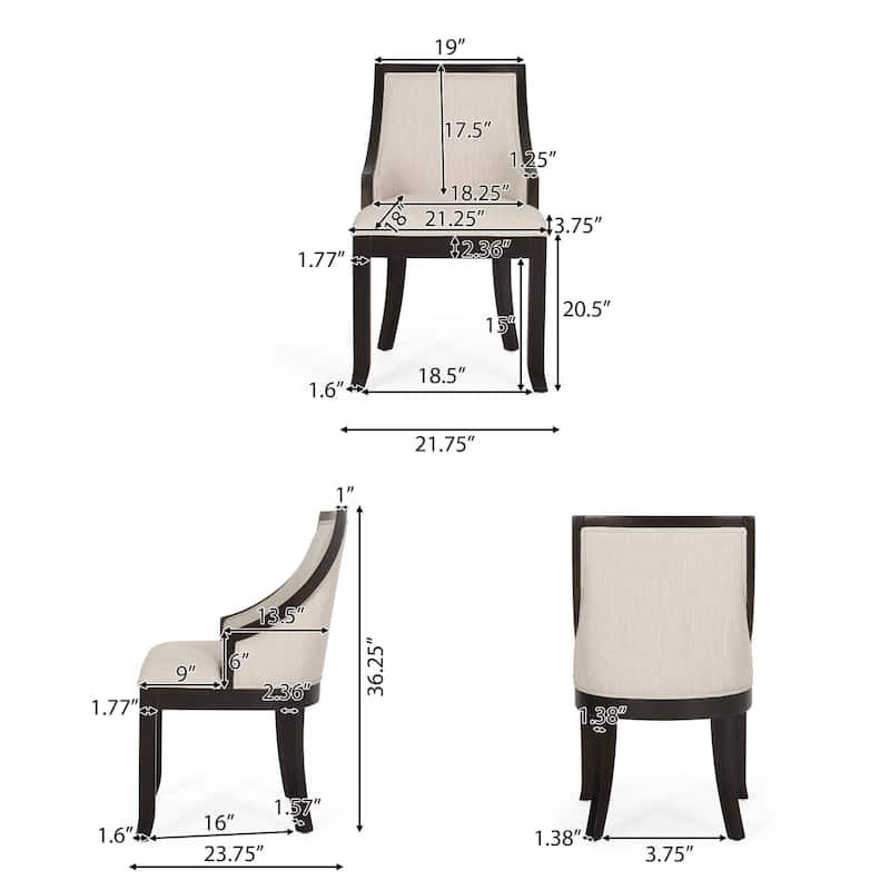 Thurber Upholstered Birch Wood Dining Chairs (Set of 2) by Christopher Knight Home