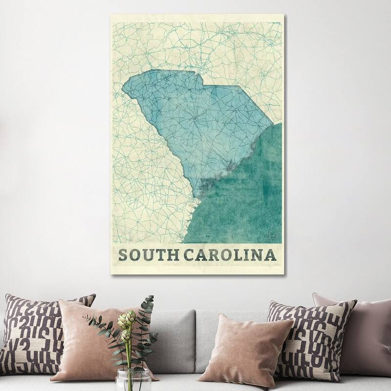 iCanvas "South Carolina Map" by Hubert Roguski Canvas Print