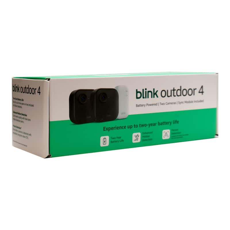 2x Blink Outdoor 4 Wireless Smart Security Camera - Sync Module Core Included (2 Cameras) - Black