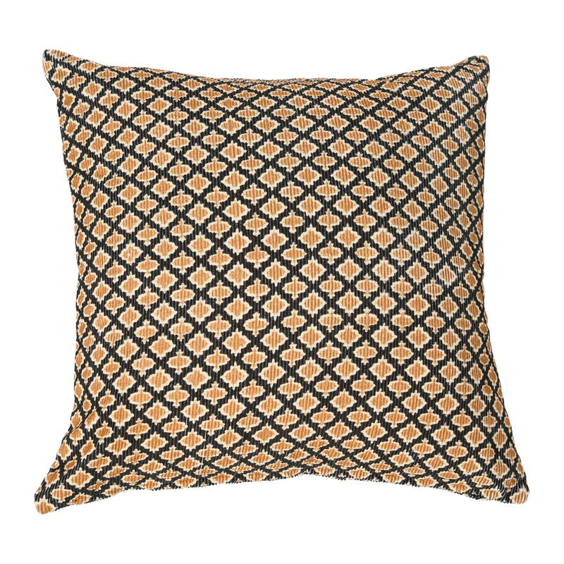20" Square Corduroy Geometric Print Pillow Cover