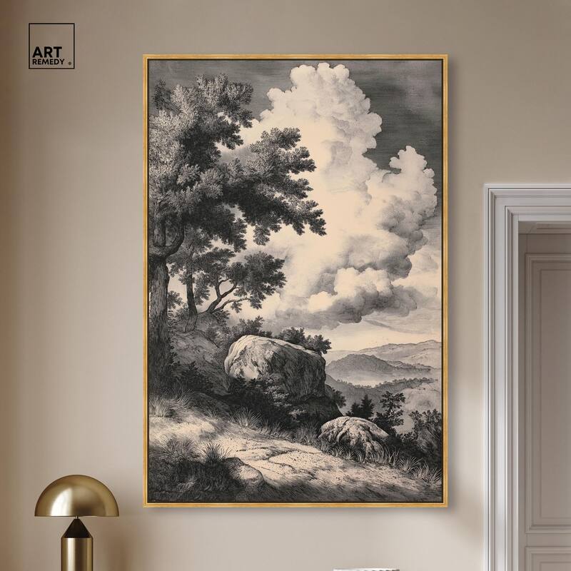 Chiaroscuro Cliffs Canvas by Art Remedy
