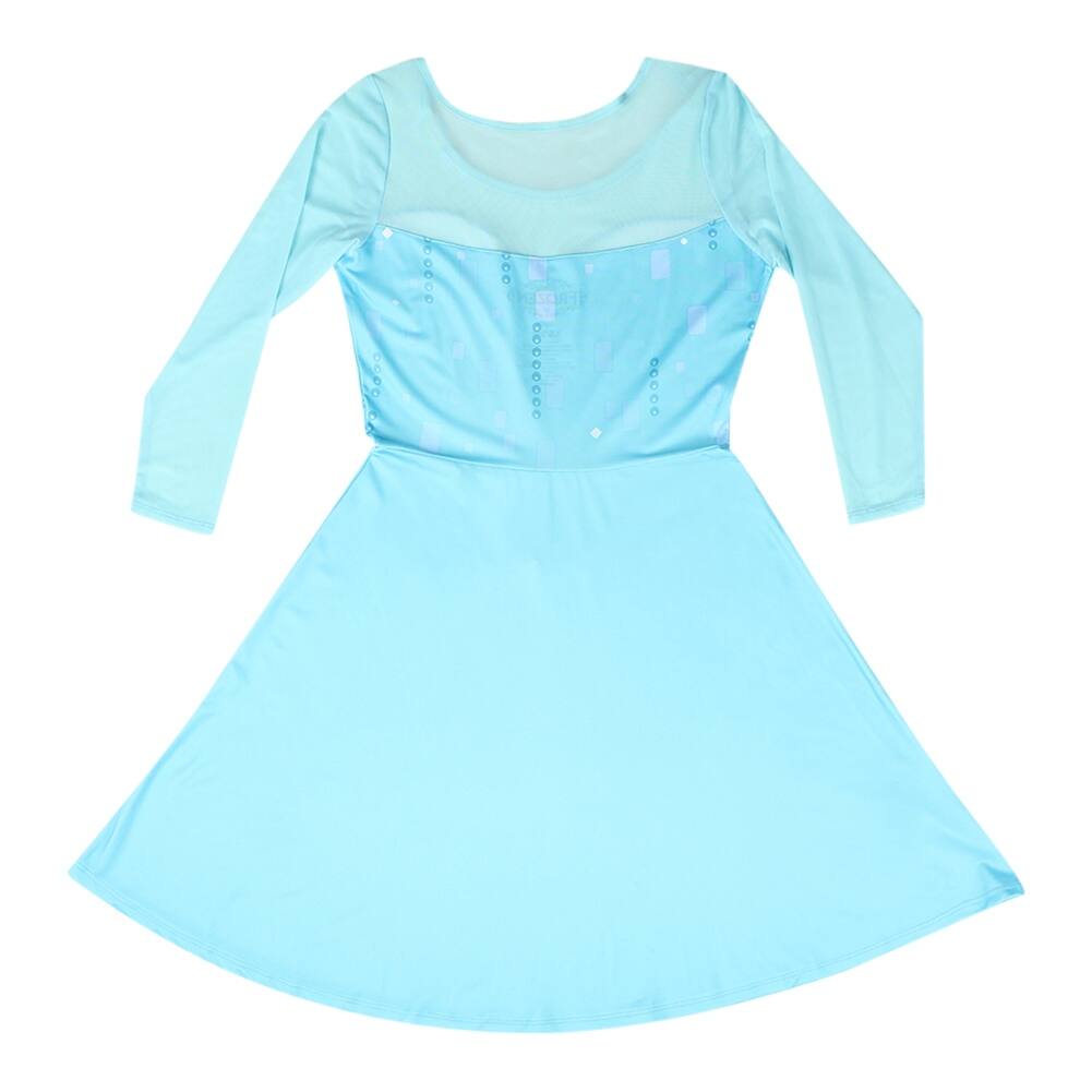 Shop Disney Movie Frozen Queen Elsa Costume Women S Blue Skater Dress Overstock 17746559