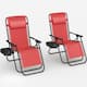 Homall Patio Zero Gravity Chair Lawn Lounge Chair with Pillow Set of 2 - Red