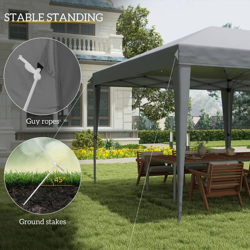 10' x 19.2' Outdoor Gazebo Pop Up Canopy Party Tent with Carrying Bag
