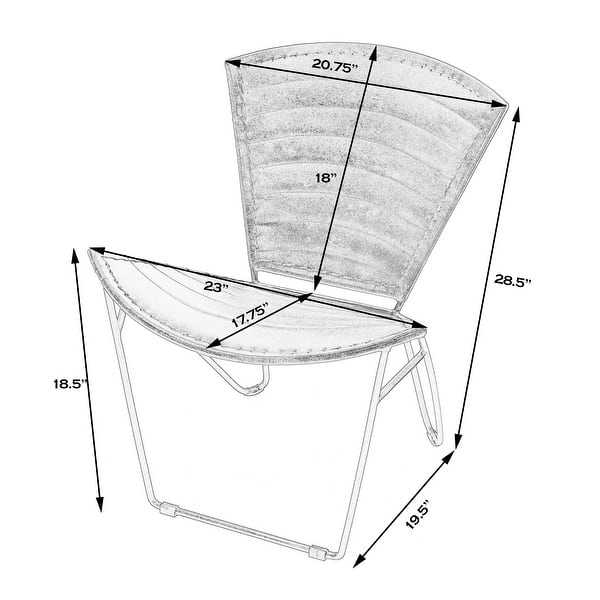 dimension image slide 1 of 2, Felix Iron & Leather Accent Chair