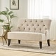 preview thumbnail 10 of 56, Nicole Polyester Blend Fabric Settee by Christopher Knight Home - 29.25"L x 43.75"W x 30.50"H Beige
