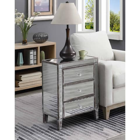 Silver Orchid Olivia 3-drawer Mirrored End Table