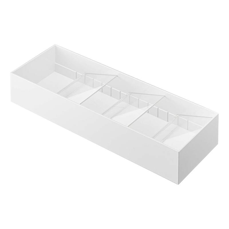 Yamazaki Home Cutlery Organizer - Three Styles, ABS Plastic, Compact, Adjustable - L 4.72 x W 13.78 x H 2.17 inches