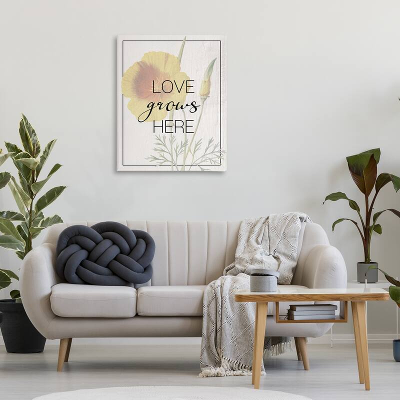 Stupell Vintage Love Grows Here Canvas Wall Art Design By Lil' Rue