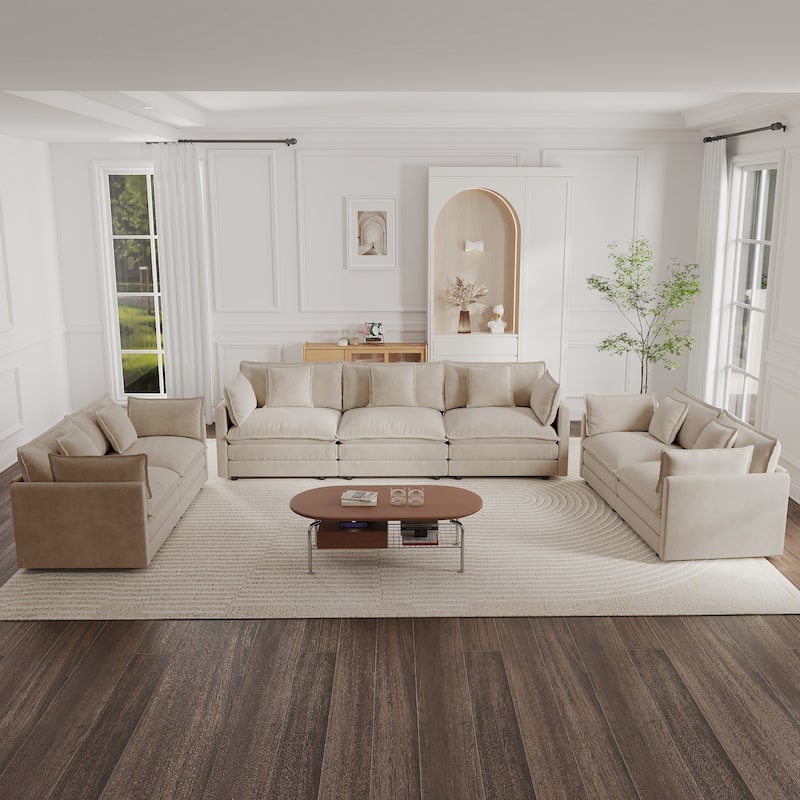 Cloud Chenille Upholstered Modular Sectional Sofa with DIY Combination Design