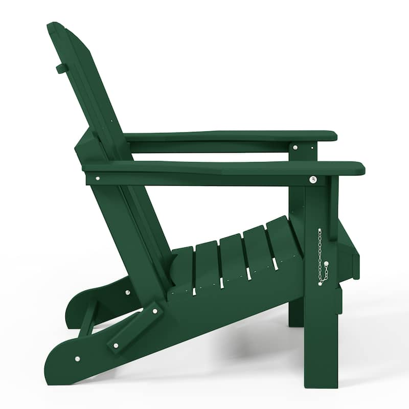 Polytrends Laguna Weather Resistant Outdoor Patio Folding Adirondack Chairs (Set of 4)