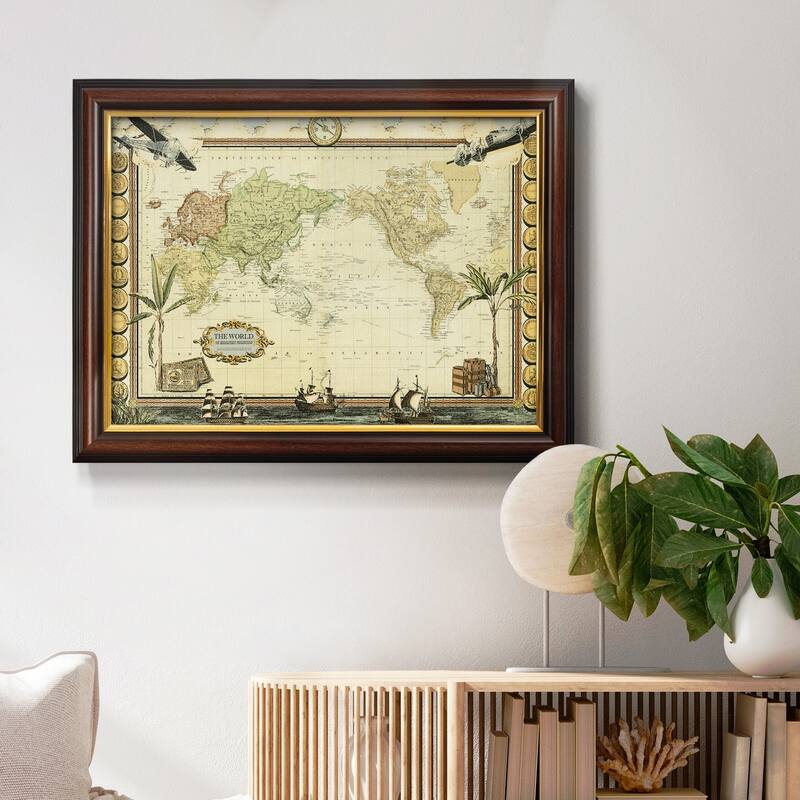 Adventure Map Premium Framed Canvas- Ready to Hang