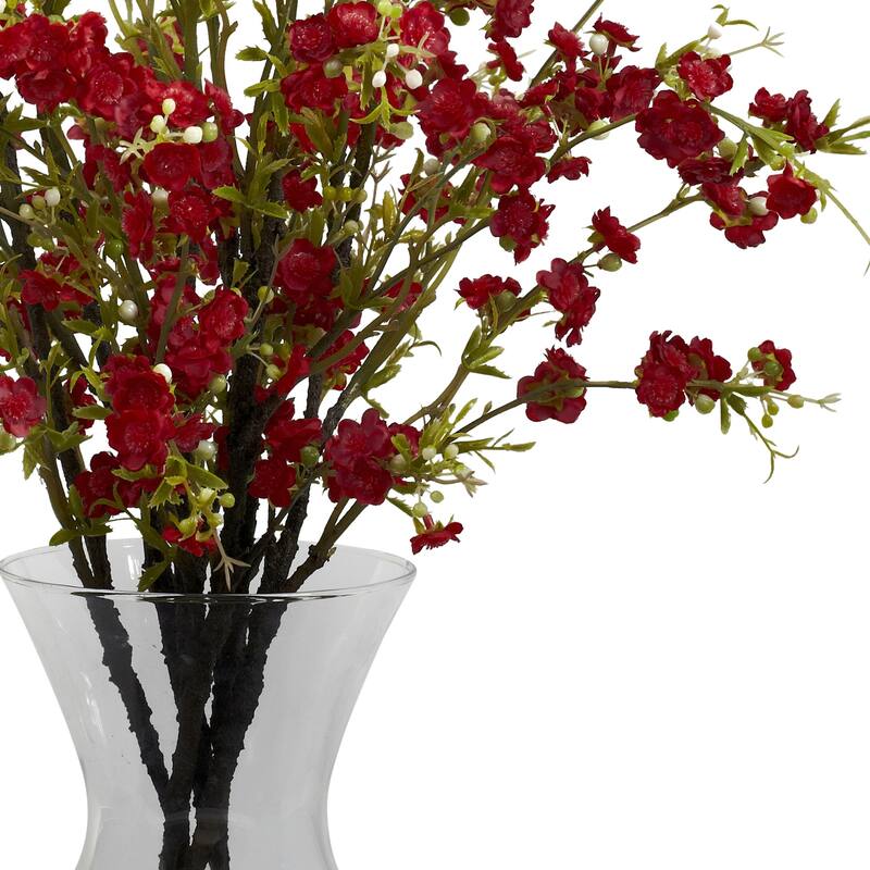 Cherry Blossom Vase Arrangement - Silk Flowers Home Decor Gift - 30