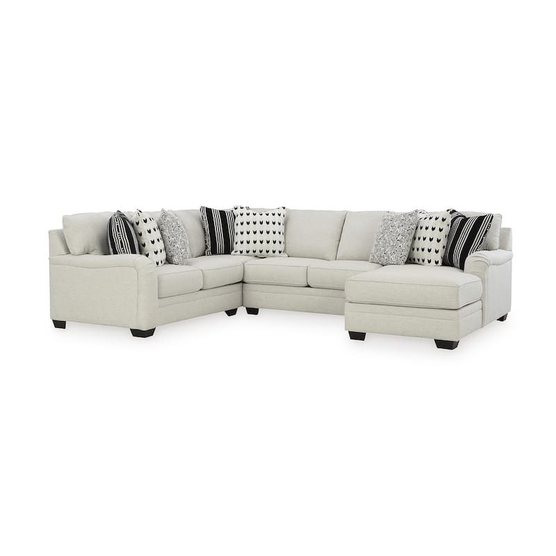 Signature Design by Ashley Huntsworth Dove Gray 4-Piece Sectional with Chaise - 128"W x 99"D x 38"H