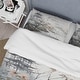 preview thumbnail 4 of 5, Designart "Asian Art Sumi Bird Serenity XIV" Grey Global - Bedding Cover Set With Shams
