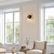 preview thumbnail 3 of 12, Elisie Modern Black Gold 1-light LED Sconce Farmhouse Wall Light with Water Glass