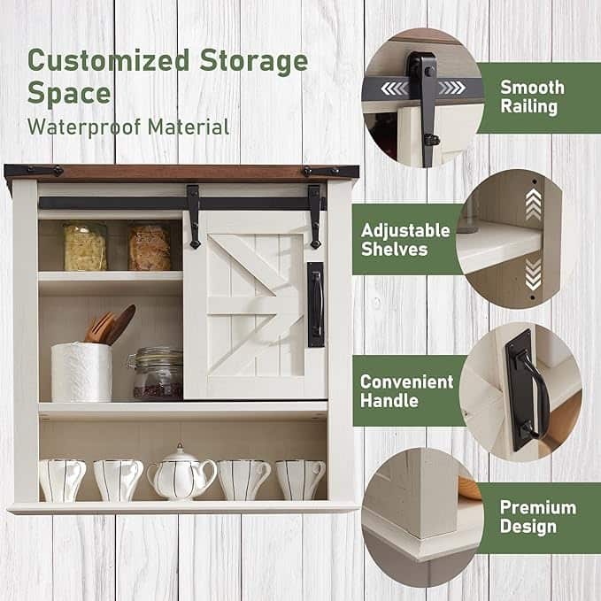 Farmhouse Bathroom Wall Cabinet, Medicine Cabinet, Storage Cabinet