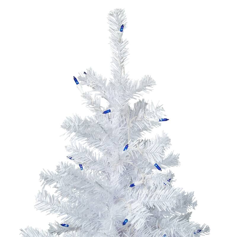 6.5' Pre-Lit Woodbury White Pine Pencil Artificial Christmas Tree