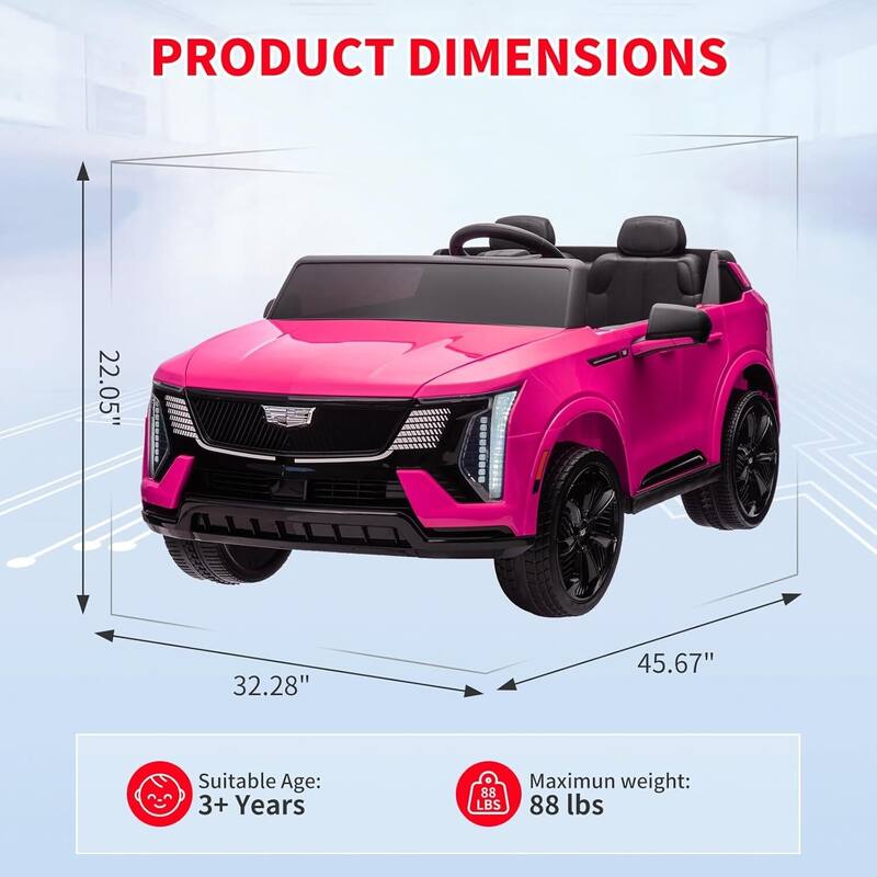 24V Electric 2-Seater Licensed Cadillac Kids Ride-on Car Toy for Kids Best Gifts
