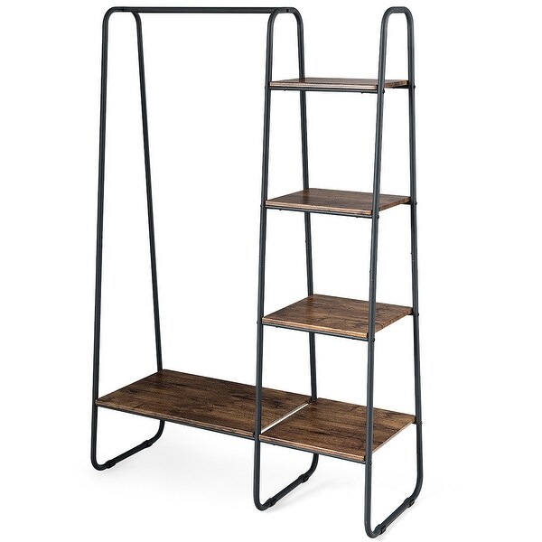 Shop Costway Clothes Garment Rack Free Standing Storage ...