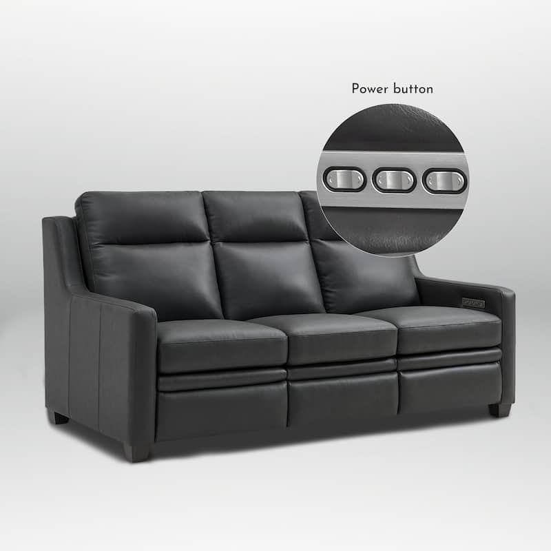 Genuine Leather Recliner Sofa 78" Triple-Motor Power Zero-Wall Reclining 3-Seat Sofa with USB&USB-C Port