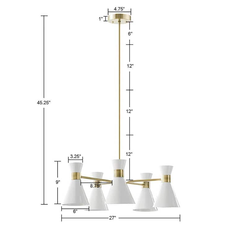 INK+IVY Ezra 5-Light Metal Chandelier