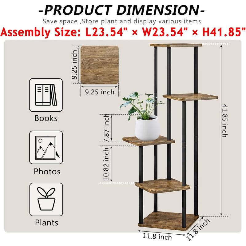 Plant Stand 5 Tier Indoor Metal Flower Shelf,5 Tier