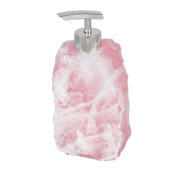 Rose Quartz Stone Soap Dispenser Pink 7" Overstock 33912819