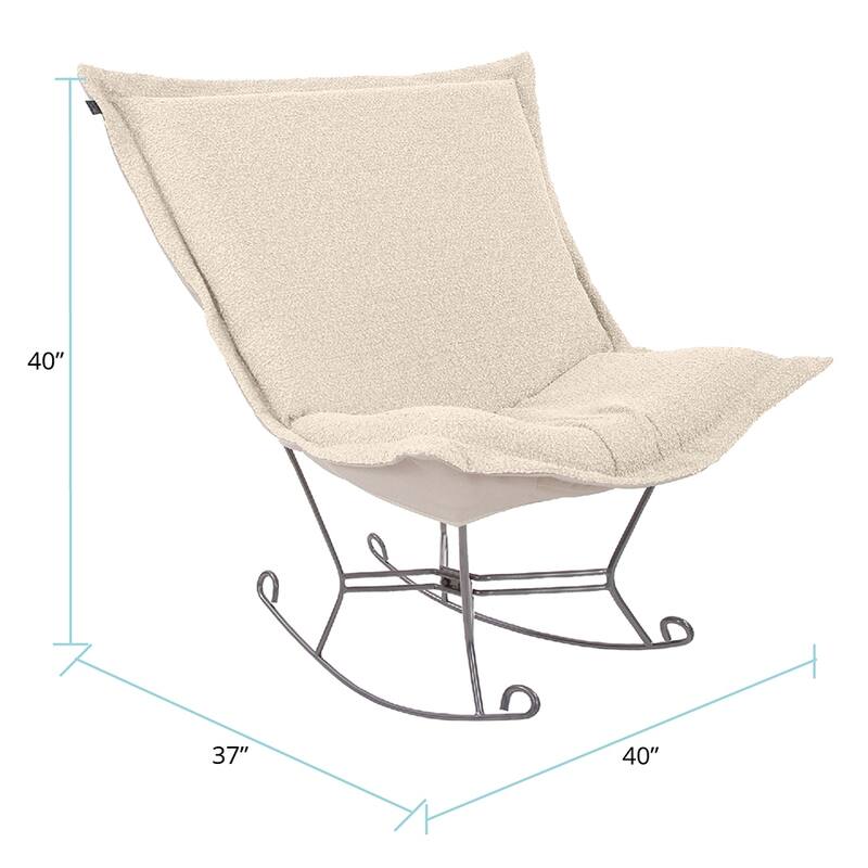 Allan Andrews Scroll Puff Rocker with Titanium Frame, Barbet Collection
