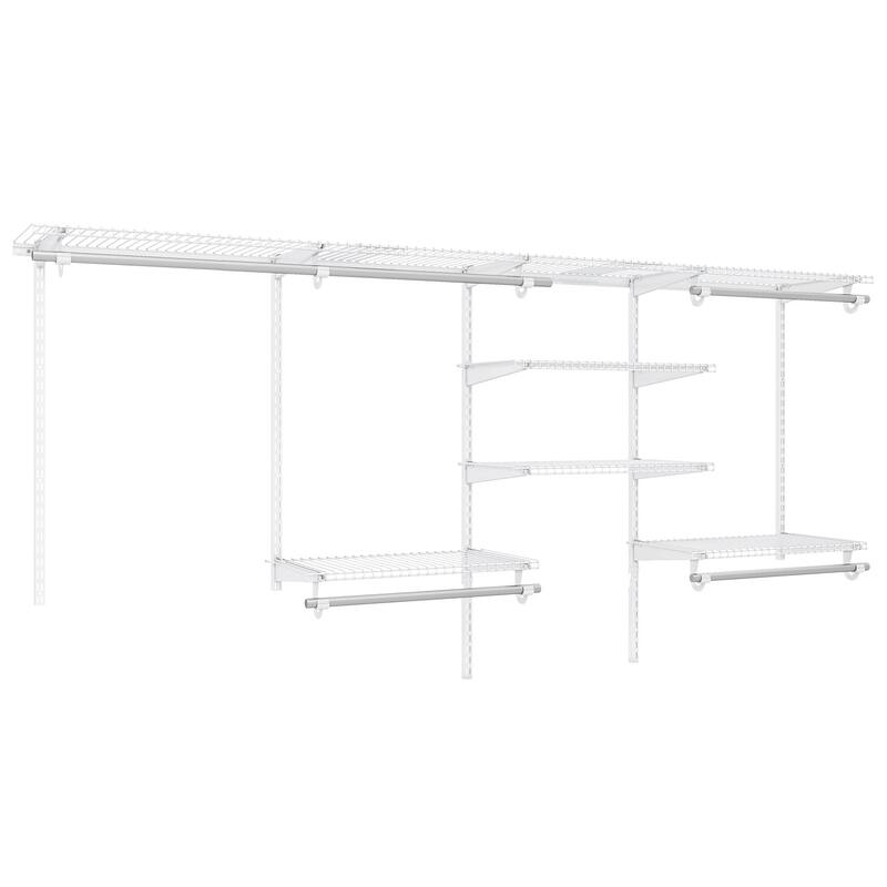 Gymax Wire Closet Organizer System Wall-mounted Adjustable Storage
