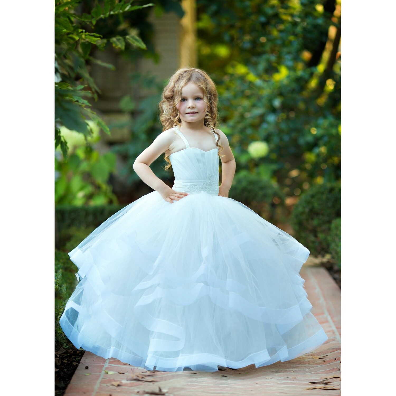 little girl white ball gowns