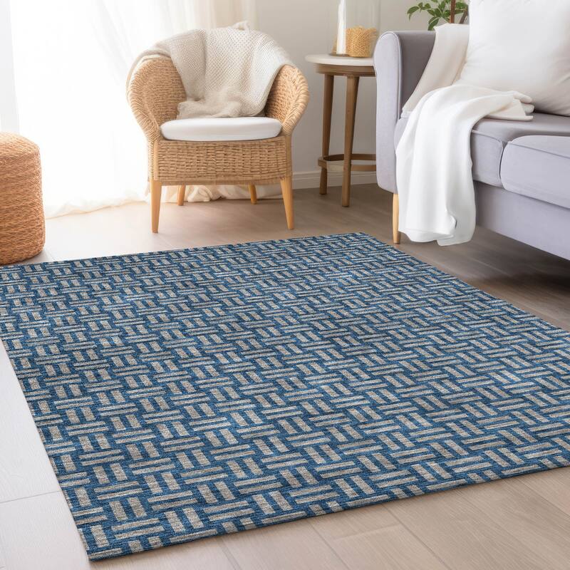 Premium Washable Super Soft Modern Weave Mayfield Rug - Blue - 8' x 10'