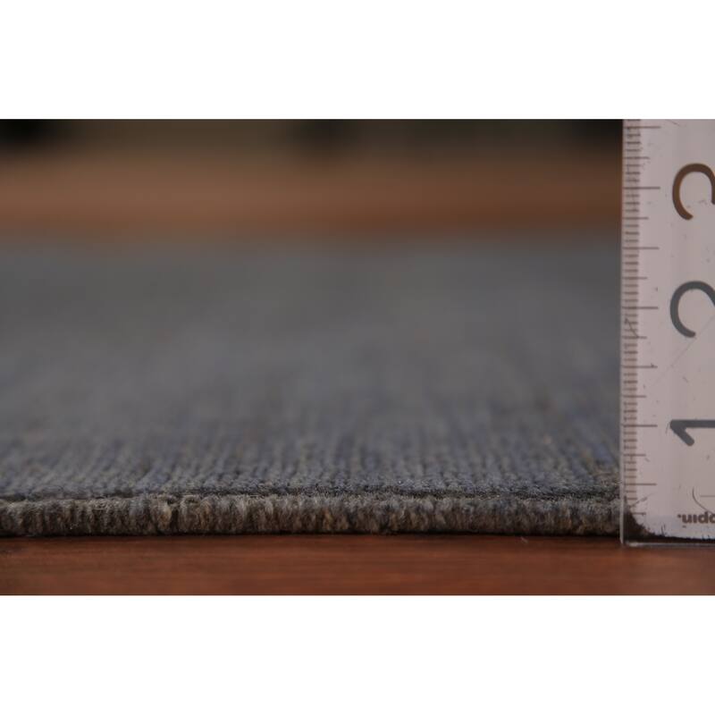 Blue & Gray Modern Gabbeh Runner Rug Handmade Wool Carpet - 2'10" x 9'7"