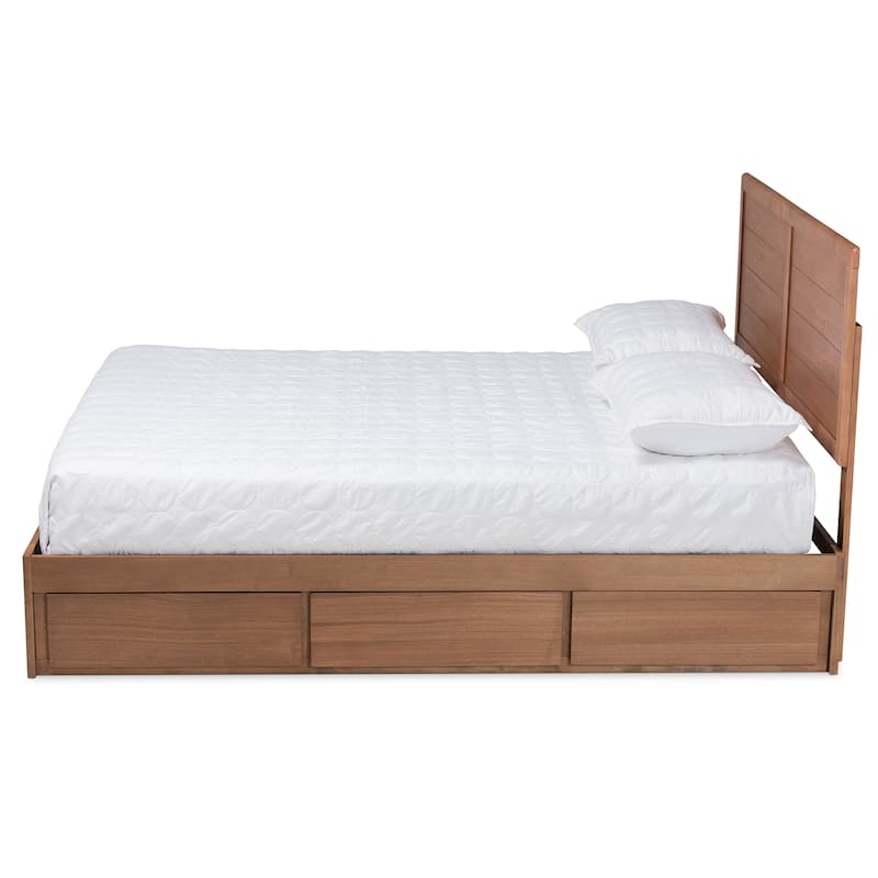 Lisa Ash-brown Finished Wood 3-drawer Platform Storage Bed