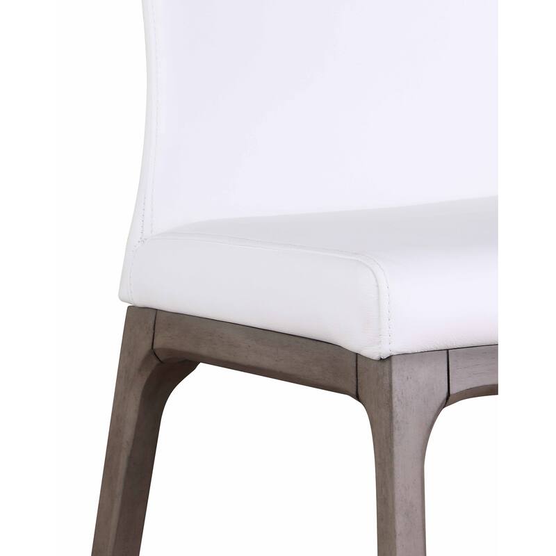 Somette Modern Contour Back Side Chair with Wood Base, Set of 2