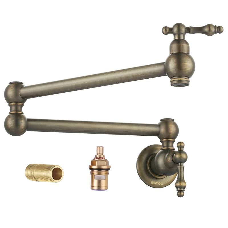 WOWOW Wall Mounted Pot Filler Faucet with Double Joints