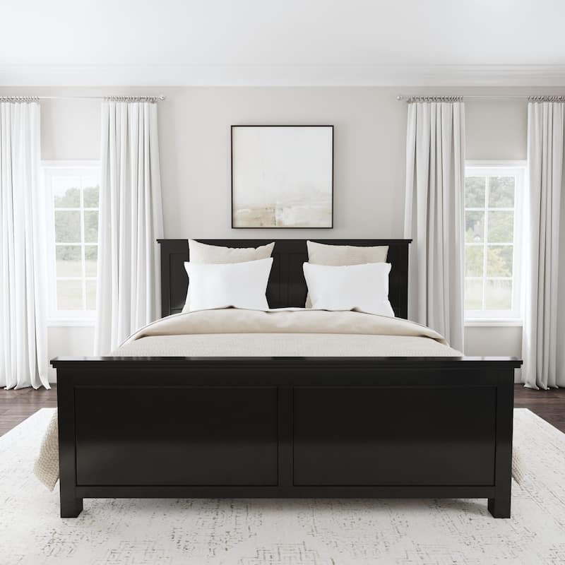 Oak Park Black Wood King Bed