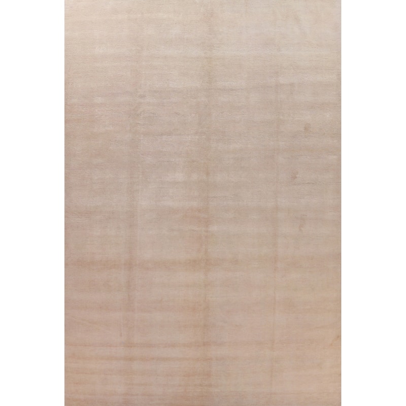 Hand Knotted Oriental 100% Wool Carpet Modern Solid Peach Gabbeh Area Rug - 14' 4'' X 10' 1''