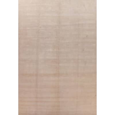 Hand Knotted Oriental 100% Wool Carpet Modern Solid Peach Gabbeh Area Rug - 14' 4'' X 10' 1''