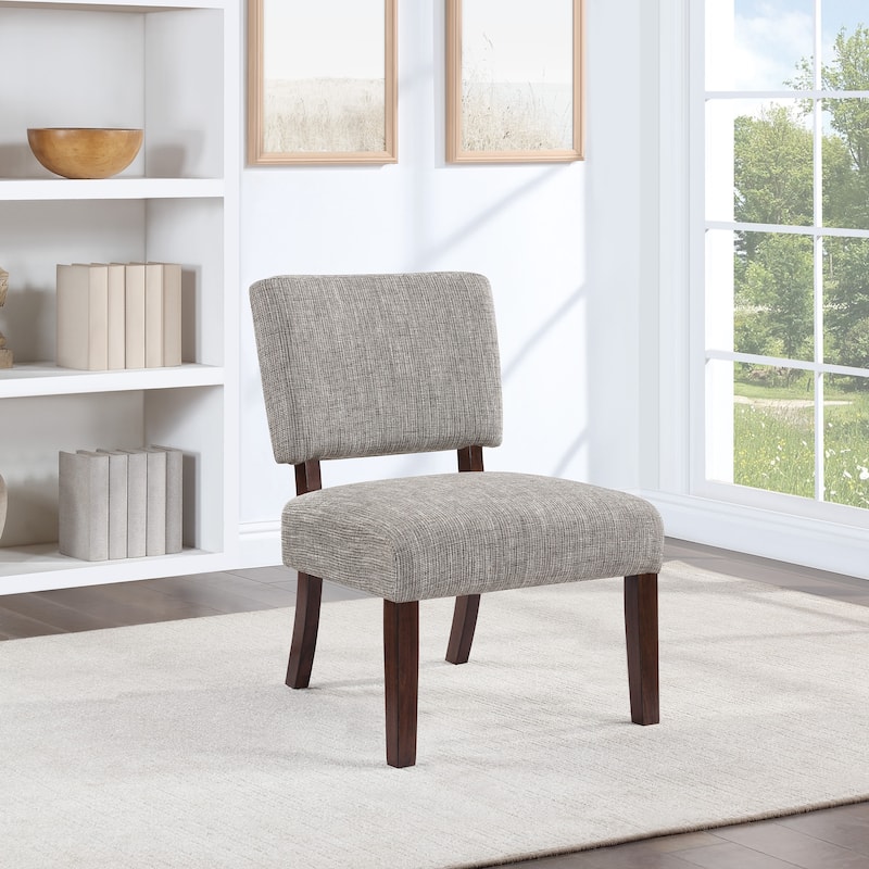 Jasmine Accent Chair in Speckled Charcoal Fabric - Charcoal Grey