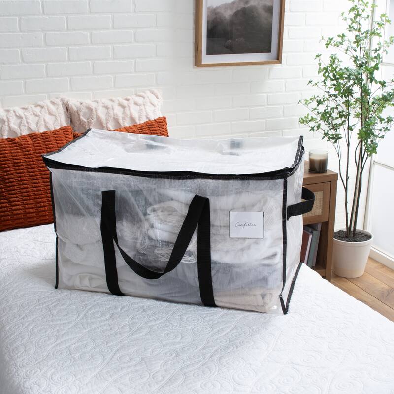 Organize It All 2 Pack Foldable Heavy Duty Storage Bags in Clear