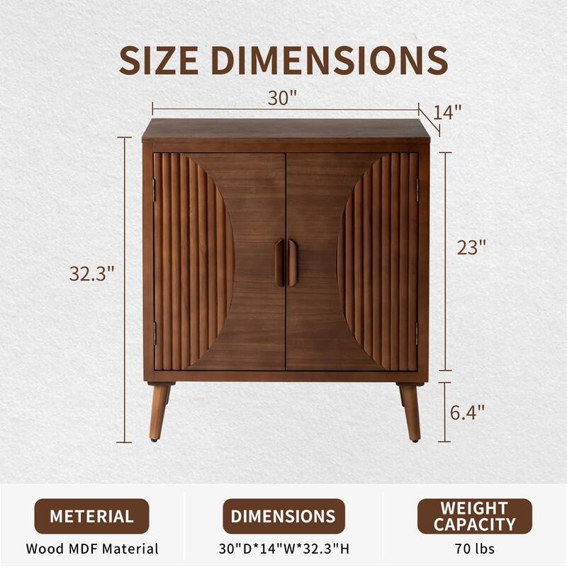 COSIEST Modern Brown Sideboard Storage Cabinet and Buffet
