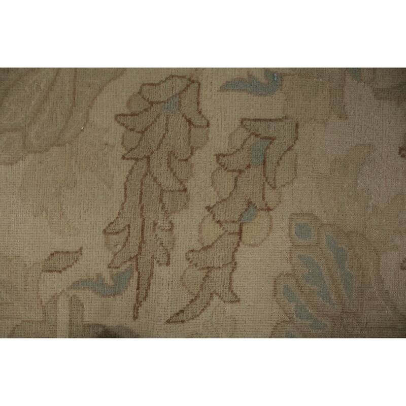 Hand Knotted Oriental 100% Wool Carpet Traditional All-Over Beige & Ivories Ziegler Area Rug - 8' 3'' X 7' 9''