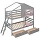 preview thumbnail 7 of 5, Twin over Twin Bunk Bed with 2 Drawers and Shelf, Window & Roof