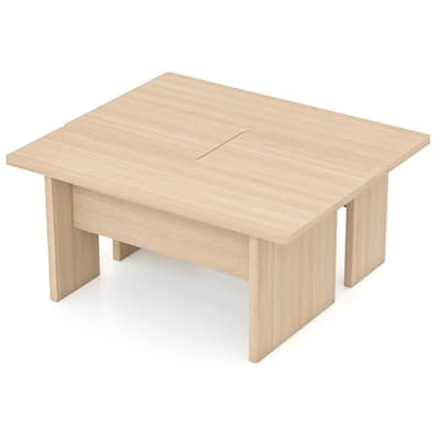 Gymax Modular Coffee Table Set of 2 L Shaped Center Tables for Home