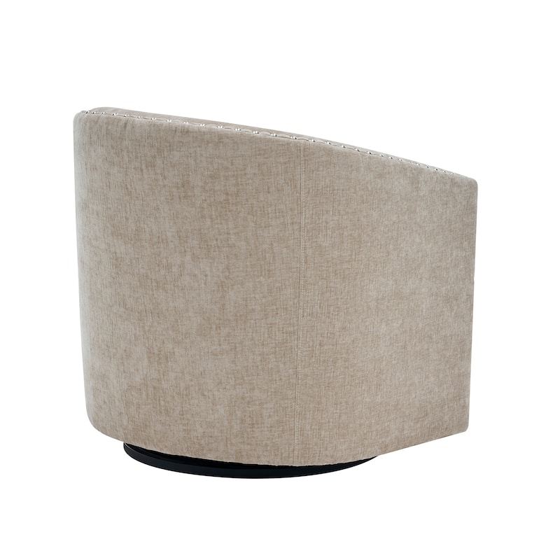 Porthos Home Wesa Swivel Fabric Upholstered Barrel Accent Chair