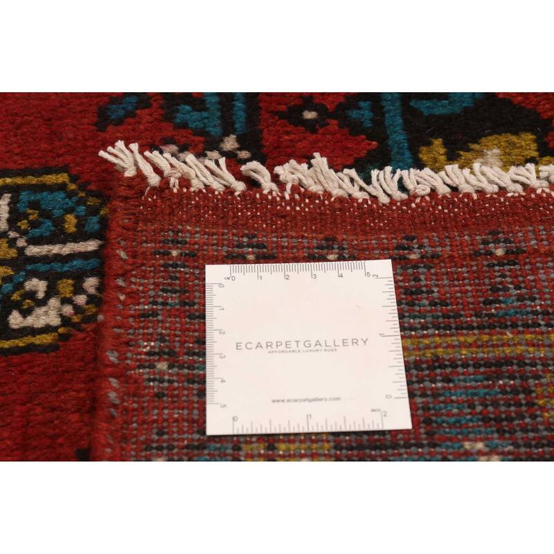 ECARPETGALLERY Hand-knotted Uzbek Kargahi Red Wool Rug - 6'8 x 9'6