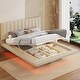 preview thumbnail 43 of 58, Velvet Platform Bed with LED Lighting and Storage, Queen Size