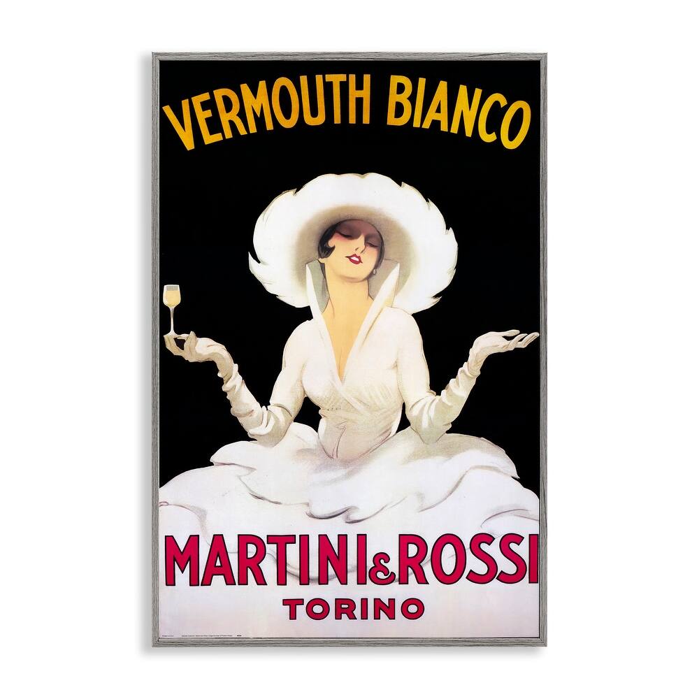 Stupell Vermouth Vintage Lady Advertisement Framed Giclee Art Design By Marcus Jules