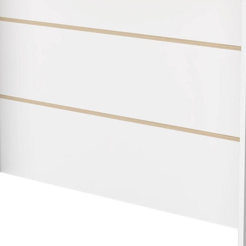 HomeRoots White and Natural 47" Kitchen Island With Storage - 47.24 in. x 35.43 in. x 23.62 in.